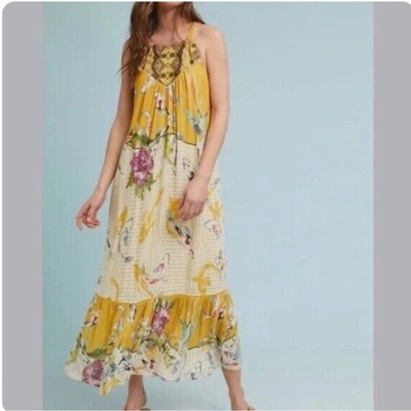 Anthropologie whimsical koi print maxi dress, M. - Picture 1 of 9